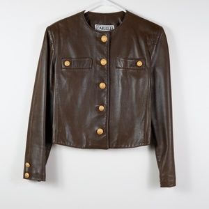 Brown Leather Like New cropped jacket